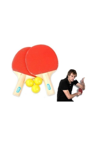 Çokuygunuz Masa Tenisi 2 Raket 3 Pinpon Top Set Raketli Top Oyunu