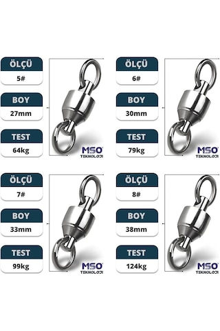 MSO Olta Balıkçılık VIP Kalite Paslanmaz Çelik Bilyalı Fırdöndü