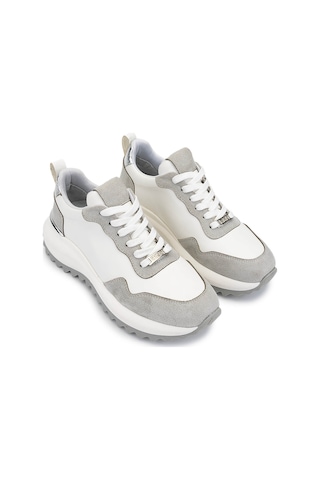 Tamer Tanca Kadın Suni Deri Beyaz/gri/lame Sneakers & Spor Ayakkabı 1009 2220 Bn Ayk Sk25-26 Byz/grı Suet/lame Beyaz