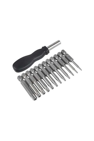 Dancemonkey 12 Paket Torx Başlı Tornavida Ucu Seti 1/4 Inç T5-t40, 1 Paket Saplı