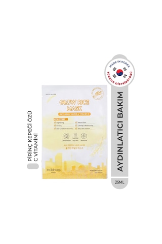 Muldream Glow Rice Mask Aydınlatıcı Kağıt Yüz Maskesi 25 ML