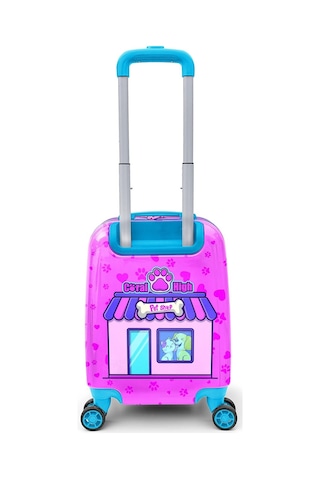 Coral High Kids Kedi Köpek Desenli Çocuk Valizi 16776 Pembe - Mavi