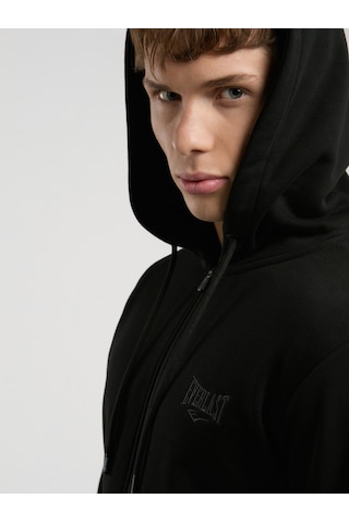 Everlast Ever Essentials Regular Siyah Erkek Kapüşonlu Full Zip Sweatshirt Siyah