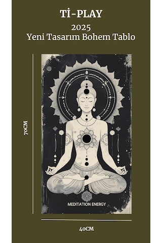 Bohem Tablo Meditasyon Enerjisi Spiritüel Tek Renkli Vintage Bohem Duvar Sanatı Çerçevesiz Poster