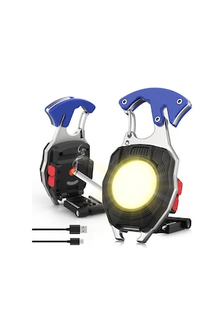Mini El Feneri, Cob Anahtarlık, El Feneri, 7 Modlu, Usb Şarj Edilebilir Çalışma Lambası, 800 Lümen, Çok Fonksiyo Çok Renkli
