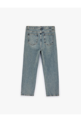 Koton Pamuklu Bol Oversize Normal Paça Baggy Jean Pantolon Orta İndigo 6sam40167nd İndigo