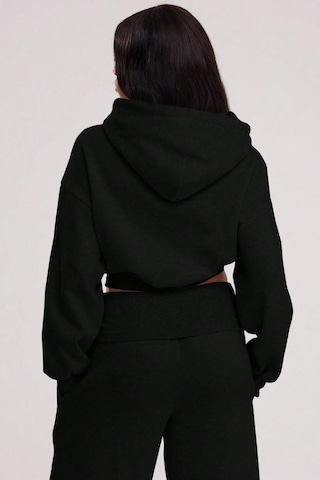 Brz Collection Relaxed Fit Basic Crop Hoodie Siyah Siyah