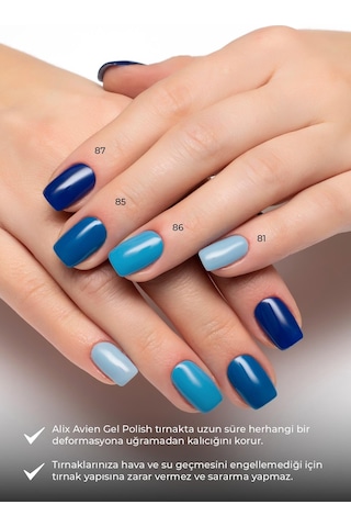 Alix Avien Bebek Mavi Kalıcı Oje 81-yoğun Renk Veren Jel Oje 12 Ml-nail Uv Gel Polish 81