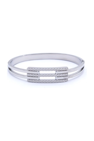 Bz 316l Çelik Kadın 2 Kollu Lazer İşlemeli Kaburga Kelepçe Blz-336 Beyaz