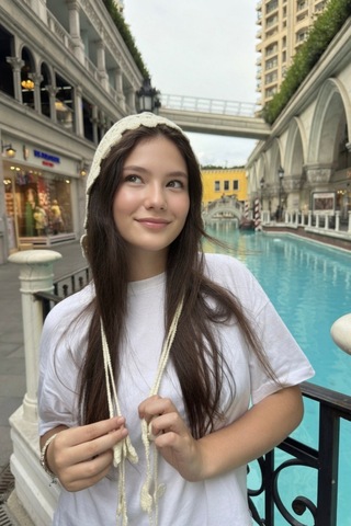Mollycrush Krem Çiçek Motifli Örgü Hair Band Bağcıklı Yazlık Kadın Başlık Krem