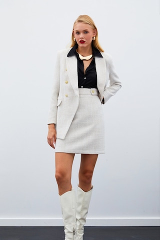 Sateen Mini Boy Tüvit Etek - Bej