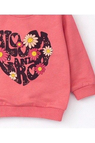 HelloBaby Kız Bebek Pamuklu Sweatshirt Desenli Model Mor - Mercan