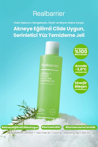 Akneye Eğilimli Cilde Uygun Temizleme Jeli Realbarrıer Control-t Tea Tree Ac Cooling Cleansing Gel