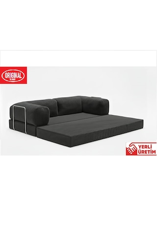 Pleasant K180x90 Sünger Kanepe Modüler Kadife Kumaşlı Koltuk Antrasit