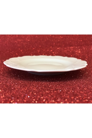 Porland Porselen Queen Beyaz 16 Cm Düz Tatlı Tabak 3 Adet