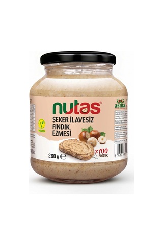 Nutas Şeker İlavesiz Fındık Ezmesi 260g Nutas Şeker İlavesiz Fındık Ezmesi 260g