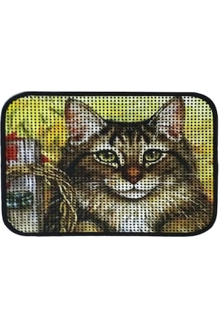 Petesia Kedi Tuvalet Önü Elekli Paspas 60x45 Cm Bahar Desenli Kedi Kumu Tutucu