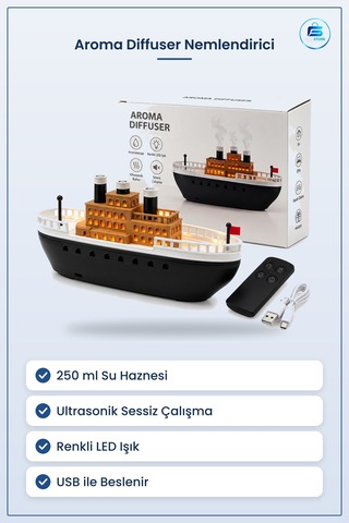 Hava Nemlendirici Aroma Diffuser 250ml Gemili Işıklı Ultrasonik S
