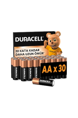 DURACELL BASIC AA Alkalin Kalem Pil (30'lu Paket)