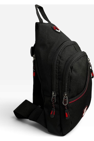 Seventeen Unisex Spor Çok Bölmeli Çapraz Askılı Body Bag Siyah-mavi