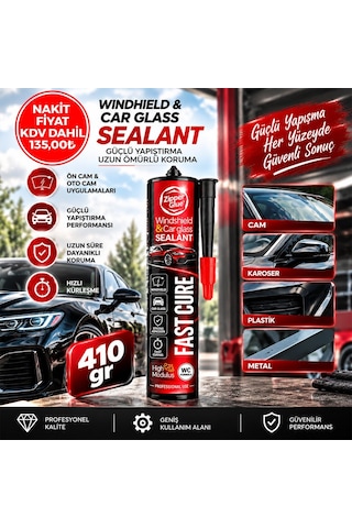 Zipper Fast Cure Araba Cam Ve Çok Amaçlı Yapıştırıcı 410gr Siyah - 24'li Paket