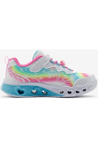 Skechers Flutter Heart Lights - Groovy Swirl Büyük Kız Çocuk Beyaz Işıklı Spor Ayakkabı 303253l Wmlt Beyaz