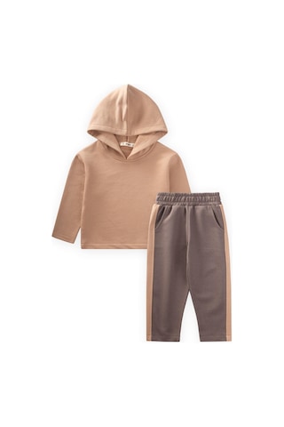 Kapşonlu Sweatshirt Takım 1-8 Yaş Bej,vizon Bej