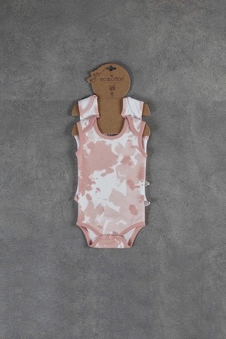 Veropukahome Ecocotton Rosa Kız Bebek Zıbın Seti Kolsuz 2'Li Somon Pembe