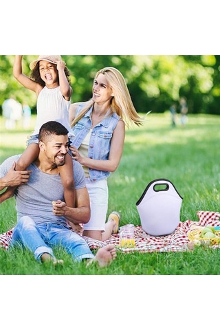 Xurunkeji Süblimasyon Boş Öğle Yemeği Çantası Yeniden Kullanılabilir Yalıtımlı Termal Öğle Yemeği Kutusu Taşıma Çantası Fermuarlı El Çantaları Beyaz