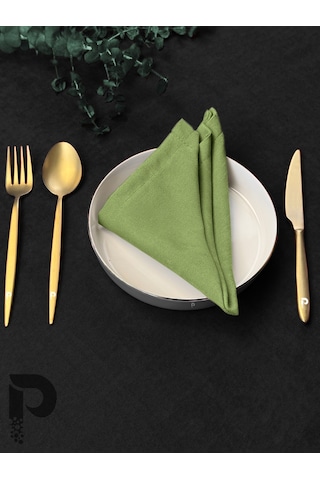 Zeytin Yaprağı Kumaş Peçete Daily Serisi Kadife Görünümlü Zeytin Yaprağı Diğer