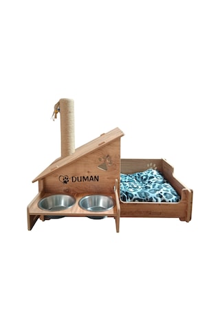 Realwood Dört Özellikli Ahşap Kedi Evi 60 x 55 CM