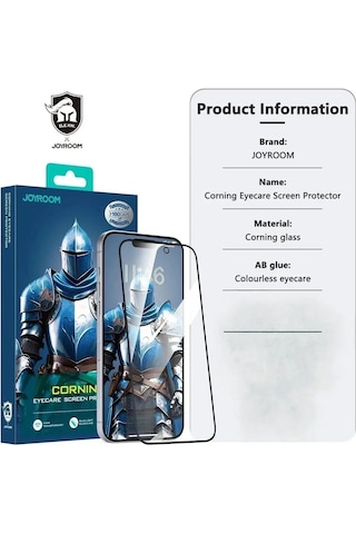 Joyroom Apple iPhone Uyumlu 15 Pro Max Eyecare Göz Korumalı Gorilla Cam Ekran Koruyucu