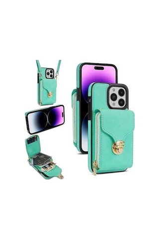 Bloomnest Cbtx İphone Uyumlu 14 Pro Fermuar Donanım Kartı Cüzdan Kılıfı Diğer