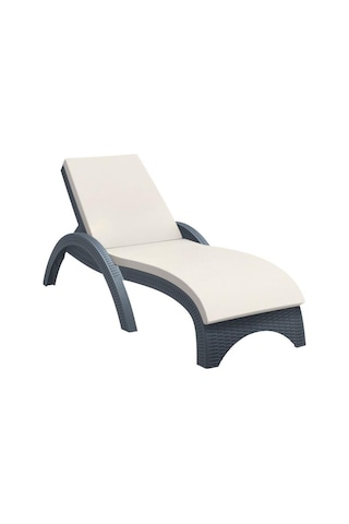 Omnipazar Trk-860 Siesta Fiji Bej Minderli Rattan Desenli Ayarlanabilir Lüks Şezlong Koyu Gri Koyu Gri