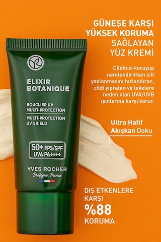 Yves Rocher Bitkisel Antioksidan Elixir Botanique Leke Karşıtı 50 SPF Yüz Güneş Kremi-E vitamini-30 ML