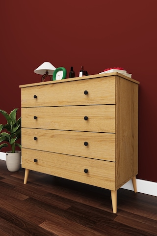 Lüks 4 Çekmeceli Şifonyer Komodin %100 Mdf Çok Amaçlı Düzenleyici Şf02 Karına