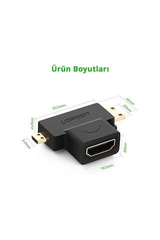 Ugreen Micro Mini Hdmı Dönüştürücü Adaptör, 20144