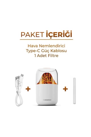 Yanardağ Motifli Hava Nemlendirici 300ml-beyaz