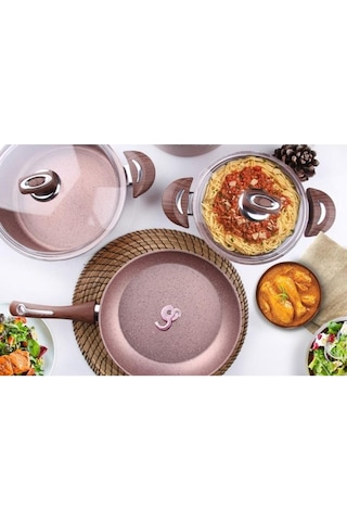 Oms Oms 3105/r Rose Renk Granit Tencere Takımı 7 Parça