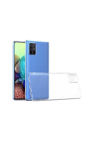Samsung Galaxy Uyumlu A51 Kılıf Kamera Korumalı Süper Silikon Şeffaf Kapak