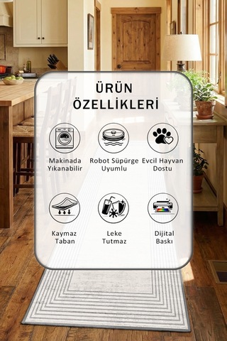 Yıkanabilir Mutfak Halısı 12 Bej