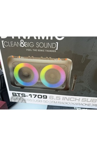 Kbroad Bts-1709 6.5 Inch Kablosuz Mikrofonlu Bluetooth Hoparlör Usb-tf-fm Radyo - Sencan Sound