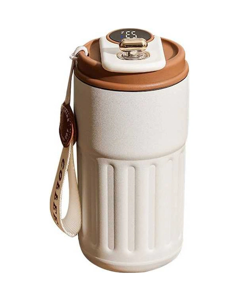 Fortunelane Akıllı Termosu 450ml Paslanmaz Çelik, Ofis Ve Dış Mekan Kullanımı İçin Kahverengi Kahverengi