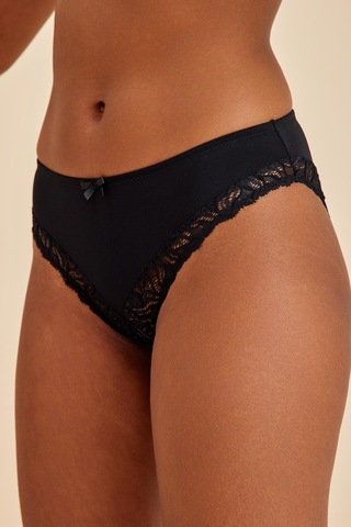 Luna Siyah Dantelli Slip Külot Siyah