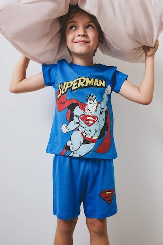 DeFacto Erkek Bebek Superman Pijama Takımı Kısa Kollu Penye Üst Beli Lastikli Şort E1189A525HSBE64