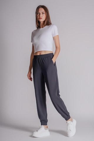Braccas Kadın Yandan Cepli Beli Ve Paçası Lastikli Relaxed Fit Jogger Pantolon Lacivert Lacivert