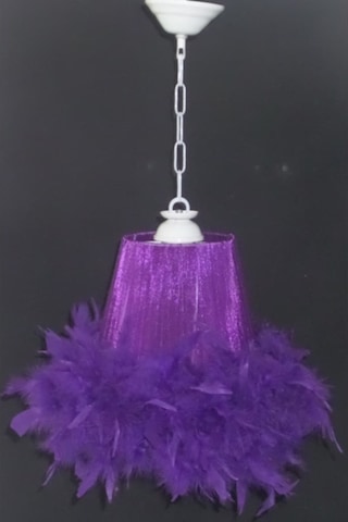 Mor Tüylü Yatak Odası Avize