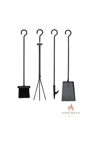Somineco 5 Li Lüx Ithal Metal Geyik Motif Kabartmalı Şömine-Soba