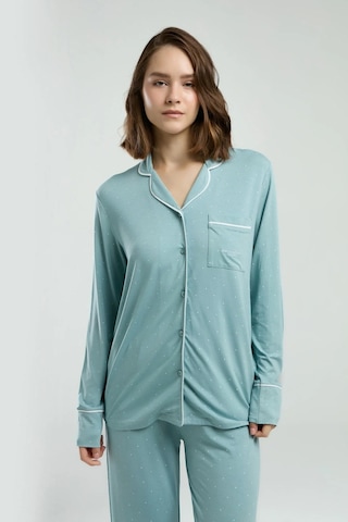 Pierre Cardin Kadın Yeşil Gömlek Pijama Takım Yeşil