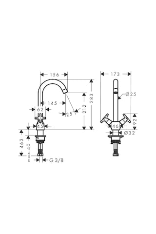 Hansgrohe Logıs M32 2-volanlı Evıye Bataryası 220 1jet 71285000